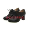 Nuevos Zapatos de Tacón Alto con Tacón Grueso, Zapatos Pequeños de Cuero Retro, Zapatos de Tacón Alto de Primavera y Otoño