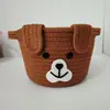 Atacado Amazon Moda Armazenamento Urso Marrom Sala de Estar Sala de Jantar Quarto Lanche e Item Diversos Armazenamento Cesta de Armazenamento Tecida com Corda