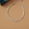 Pulseira de Prata Estudantil que Preserva a Cor para Mulheres, Pulseira Simples, Joias Estilo Coreano de Estrela e Borboleta, Fabricante de Presentes da Moda, Comércio Exterior