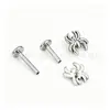 Pendientes de Aleación de Titanio Más Vendidos Transfronterizos, Tachuelas para Labios, Tachuelas para Cartílago de la Oreja, Accesorios de Repuesto para la Cabeza de Joyería para Piercings en Varias Formas de Animales y Plantas