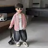Conjunto de Camisa Ropa de Primavera y Otoño para Niños Estilo Coreano Infantil Guapo Moderno Casual Conjunto de Dos Piezas Ropa Elegante para Bebés Comercio Exterior