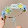 Diadema Corona de Flores Estilo Bosque Super Hada, Producto Terminado Estilo Hada con Flores Realistas, Adorno para la Cabeza que Mejora el Ambiente, Accesorio para Fotos, Accesorio Floral para el Cabello