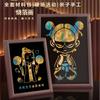 Pintura Criativa de Folha de Ouro Nezha Estilo Chinês 2024, Kit de Material de Artesanato DIY de Pintura em Folha, Produção de Pintura Decorativa para Team-Building Corporativo