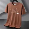 Camiseta Pesada de Manga Curta 220g para Homens e Mulheres Verão Algodão Solta Estudantes Meia Manga Camiseta Básica Gola Redonda Tamanho Grande Roupas