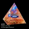 Transfronterizo 6cm Cristal Natural Letra Dorada Adorno Decorativo de Escritorio para el Hogar Pirámide de Resina para Chakra Yoga Meditación