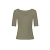 Camiseta Versátil de Manga Corta para Mujer, Cuello Redondo, Hombro Normal, Corte Ajustado, Ligera, Cómoda, Transpirable, para Primavera y Verano, Camisa Básica de Seda