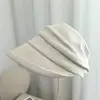 Sombrero de pescador plisado estilo japonés Yamamoto para mujer otoño 2026 nuevo boina retro de copa plana gorra gorra de vendedor de periódicos apilada