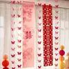 Set de decoración para habitación de boda: Cortinas de tiras largas con personajes felices, decoraciones de mariposas, pancartas y adornos colgantes para la habitación del novio y la sala de estar de la novia