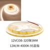 Tira de Luz Cob 12V 24V 320 Luces 480 Luces 5mm 95 Cri Canal de Aluminio Lineal Autoadhesivo Tira de Luz Flexible