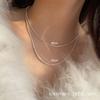 Collar Chenmo de Plata S925 Brillante de Plata Pura de Nicho para Mujer, Cadena de Clavícula en Capas Galaxia Otoño e Invierno de Alta Gama