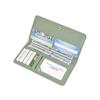 Billetera para mujer PU color sólido ultrafina con bloqueo RFID antirrobo, tarjetero, cremallera y broche, billetera larga