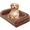 Cama Cuadrada de Peluche para Mascotas Sueño Profundo Extraíble y Lavable Sofá para Mascotas Perrera para Gatos