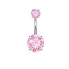 Novo Pingente de Borboleta Rosa em Aço Inoxidável Europeu e Americano Clavo de Umbigo Zircônia Super Brilhante Anel de Umbigo Coração Joia para Piercing de Umbigo
