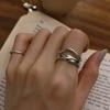 Nuevo Anillo Geométrico Irregular Personalizado Estilo Coreano para Mujer, Anillo Abierto de Perlas Redondas Apilables de Moda Retro, Anillo para Dedo Índice