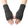 Guantes de Punto Retorcido de Medio Dedo Otoño Invierno Calentadores de Muñeca sin Dedos Guantes de Acrílico para Mujer Transfronterizos Venta al por Mayor en Stock