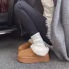 Zapatos de invierno 2025 para mujer, de suela gruesa, sin cordones, forrados de felpa, de algodón, para mujeres petites, mocasines cálidos y acogedores