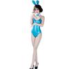 Ropa Interior Sexo Conejo Abierto Original Secundario COS Juego de Rol Suave Lindo PU Deseo Puro Cuero Patentado Láser Azul