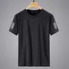 Camiseta de Malla Hielo Seda Hombre Cuello Redondo Secado Rápido Manga Corta Delgada Transpirable Media Manga Talla Grande Superior Hombre Deportivo Holgado Moderno