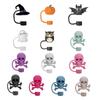 Tampa de Silicone para Canudo Estilo Halloween Protetor de Poeira para Canudo de 10mm Grau Alimentício Fábrica Estoque Pronto Transfronteiriço Pode Ser Personalizado