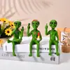 Estátua de Resina Transfronteiriça Alienígena de Resina Ufo Anão de Jardim Externo Estátua Ornamentos Decoração de Anão