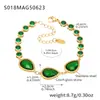 Azucarero Joyería Exquisita Europea y Americana Acero Inoxidable Piedra de Cristal Tobillera Combinación Verano Simple Lujo Ligero Versátil Accesorios para el Pie Venta al por Mayor