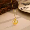Collar de Campana de Corona para Mujer Moda Elegante Versátil 2024 Nuevo Diseño de Oro de Arena Antigua Cadena de Clavícula de Alta Gama