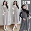 Ropa de Maternidad 2026 Otoño/Invierno Nuevo Vestido de Maternidad Grueso sin Mangas Conjunto de Maternidad de Dos Piezas
