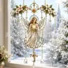 Novo sino de vento transfronteiriço anjo de Natal pingente decoração ornamento pendurado apanhador de sol