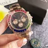 Reloj para Hombre con Correa de Acero Cronógrafo Negocios Lujo Diamante Completo Imitación Automático Mecánico Reloj de Negocios Reloj para Hombre Dropshipping