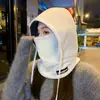 Balaclava Chapéu Feminino Inverno Equitação Quente Chapéu Cachecol Integrado Prova de Frio Proteção de Orelha Máscara Chapéu Lei Feng Masculino