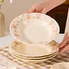 2026 Nuevo Juego de Tazón y Plato de Color Bajo Esmalte Dibujos Animados Juego de Vajilla Familiar Regalo de Inauguración de Casa Juego de Tazón y Plato