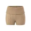 Shorts de Punto Elástico Retorcido con Puño de Tiro Alto Estilo Americano para Mujer, Nuevos Shorts Ajustados Bodycon Sexy de Otoño