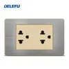 Painel de Aço Inoxidável Cinza Tipo 118 Estilo Tailandês com Tomada Interruptora de Carregamento Rápido USB Tipo-C 20W para Instalação Embutida na Parede