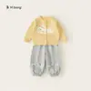Ropa de punto infantil Bangxuan Huzhou Zhili, suéter de punto dulce para bebé con lazo, suéter de cuello redondo para niñas