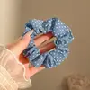 Goma para el pelo retro estilo francés para mujer, Cuerda para el pelo versátil de satén de alta gama estilo coreano, Accesorio para el pelo estilo Mori, Adorno grande para el pelo