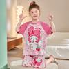 Pijamas de Algodón Puro de Verano para Niñas Coreanas, Finas de Manga Corta, Lindas para Niña Pequeña Cunda, Niños, Madre e Hija, Ropa para el Hogar