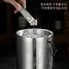 Balde de Hielo de Acero Inoxidable para Bar KTV, Balde de Hielo Aislado de Doble Capa con Tapa, Cubitera para Champagne Vino Tinto