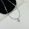 Pingente Cruz Hip-Hop Rosa Pingente Colar Masculino Moda Feminina Corrente de Clavícula Pedra Agita Tom Mesmo Estilo