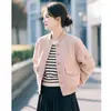 Jaqueta baseball feminina, estilo curto, nova, moderna e estilosa, jaqueta de moda versátil para o trabalho, top casual de gola redonda