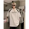 T-shirt Masculina Feminina Plus Size 300 Jin Manga Curta Verão 2025 Streetwear Americano Marca Tendência Rogue Bonito Patchwork Listrado Solto