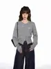 Suéter Cardigan Feminino Outono/Inverno 2026 Novo Top Retrô Malha Ajustada Afunilando na Cintura Fabricante Gola Redonda