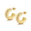 Pendientes de acero inoxidable en forma de C, estilo retro de Hong Kong, ligeros y lujosos, con diamantes sencillos que combinan con todo, pendientes avanzados en forma de C.