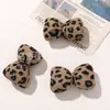 Outono e Inverno Novo Tecido de Pelúcia com Estampa de Leopardo Laço Grampo de Cabelo DIY Presilha Bico de Pato Roupas Luvas Acessórios Decorativos