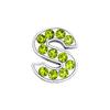 Letras cromadas de 8 mm con diamantes en verde oliva, accesorios de joyería para manualidades, letras inglesas, letras de diamante.
