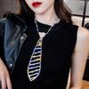 Sexy gargantilla de diamantes con corbata, collar largo, celebridad de Internet, correa para el cuello personalizada, joyería para el cuello, cadena corta para la clavícula