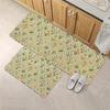 Alfombrilla de Cocina y Felpudo para Puerta de Entrada de Terciopelo de Cristal a Prueba de Polvo y Suciedad de Dos Piezas, Planta de Primavera y Flor, Transfronterizo Amazon