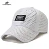 Boné de Beisebol Respirável de Tela Novo de Verão Proteção Solar Chapéu Masculino Esportes ao Ar Livre Viagem Simples Boné com Aba