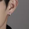 Pendientes de aguja de plata S925 para hombre, aretes sencillos personalizados de moda para estudiantes, estilo punk genial, nuevos, cuadrados y redondos para niños.