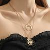 Collar bohemio de doble capa con cadena de aleación, estilo retro, sencillo y grande, estilo sol, para mujer, gran oferta transfronteriza de Amazon