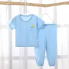 Conjunto de Verano de Manga Corta para Niños, Pantalones de Bebé, Ropa de Verano para Niñas, Pijamas de Seda de Hielo para Bebé, Ropa de Casa para Niños Pequeños y Niños Pequeños